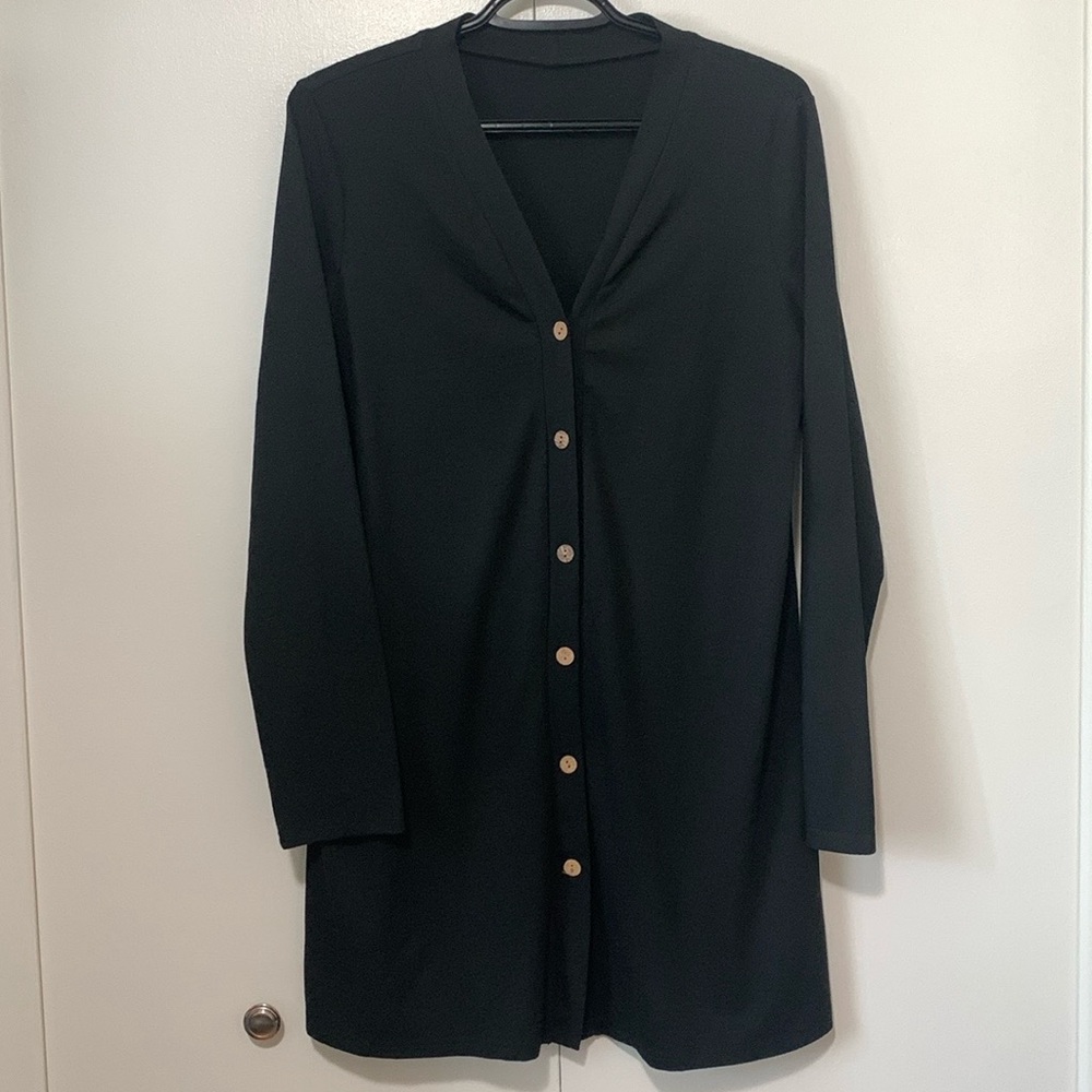 Emery Rose Buttoned Down Long Black Cardigan Size Large